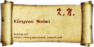 Könyves Noémi névjegykártya